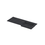 INK Post wastafel - 120x45x1cm - 1 wasbak rechts - 0 kraangaten - keramiek Lauren black mat SW693353