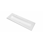 INK Reflekt wastafel - 120x40x1.5cm polystone centraal met 2 kraangaten - mat wit SW955946