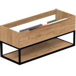 Thebalux Type Onderbouwkast - 120x45x50cm - 2 uitsparingen - opbouwgreep - koper softclose lade - MDF/spaanderplaat/metaal zambia black SW769059