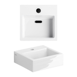Clou Flush 1 fontein - 28x27x9cm - met kraangat - met plug - keramiek Wit SW9324