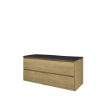 Proline Top badkamermeubelset - 120x46x54cm - wastafelblad - hardsteen symmetrisch - MFC Ideal oak/Blue stone SW657202