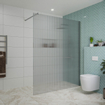 Fortifura Galeria inloopdouche - 160x200cm - ribbelglas - wandarm - chroom SW876956