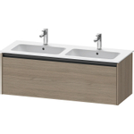 Duravit Ketho 2 wastafelonderbouwkast met 1 lade voor dubbele wastafel 128x48x44cm met greep antraciet eiken terra mat SW771911
