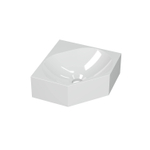 INK Matrix hoekfontein - 27x27x10cm - 0 kraangaten - polystone wit glans SW647496