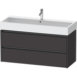 Duravit Ketho 2 wastafelonderbouwkast met 2 lade voor enkele wastafel 118.4x46x54.9cm met grepen antraciet grafiet supermat SW772974