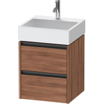 Duravit Ketho 2 wastafelonderbouwkast - 2 laden - 48.4x46x54.9cm - grepen antraciet - noten mat SW773098