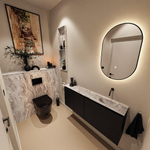 MONDIAZ TURE-DLUX 120cm toiletmeubel Urban. EDEN wastafel Glace positie rechts. Zonder kraangat. SW1103136