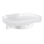 Smedbo House Zeepschaal - 12x8cm - wandmodel - mat wit/ mat glas SW486779