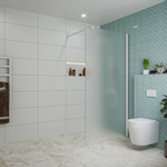 Fortifura Galeria inloopdouche - 100x200cm - mat glas - wandarm - mat wit SW876808