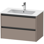 Duravit Ketho 2 wastafelonderbouwkast met 2 laden 81x48x55cm met grepen antraciet basalt mat SW772704