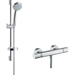 Hansgrohe Ecostat Comfort douchekraan thermostatisch met UnicaC glijstang 65cm en handdouche Croma 100 EcoSmart chroom 0605553