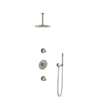 Hotbath Buddy IBS Regendoucheset - 15cm plafondarm - 25cm ronde hoofddouche - staafhanddouche - geborsteld nikkel SW158536