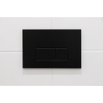 QeramiQ Push metal Bedieningsplaat Mat Zwart met rechthoek dualflush frontbediening voor Geberit UP320 inbouwreservoir SW706193