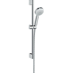 Hansgrohe Crometta 100 glijstangset met Crometta 100 1jet handdouche 65cm met MetaflexC doucheslang 160cm wit/chroom 0605361