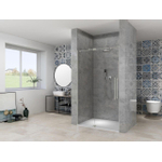 Van Rijn Products ST08 Nis Draaideur 2 delig 950-1050 x 2000mm 8 mm Helder glas incl. Glasbehandeling, RVS muurprofiel, Greep en Stabilisatiestang SW956353