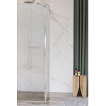 Fortifura Galeria zijwand - 30x200cm - ribbel glas - 8mm - met hoekprofiel - chroom SW925337