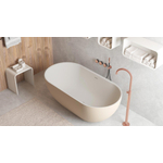 Ideavit Solidera vrijstaande badkuip - 170x80x55cm - incl. pop-up afvoer - grijsbeige mat SW1237944