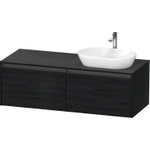 Duravit Ketho 2 wastafelonderbouwkast incl. consoleplaat met 2 laden voor waskom rechts 140x55x45.9cm met handgrepen antraciet eiken zwart mat SW772046