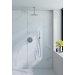 Fortifura Calvi Inbouw Regendoucheset - rond - thermostatisch - plafondarm - 25cm hoofddouche - staaf handdouche - gladde doucheslang - chroom SW1189336