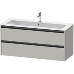 Duravit Ketho 2 wastafelonderbouwkast met 2 laden voor enkele wastafel 121x48x55cm met grepen antraciet betongrijs mat SW772656