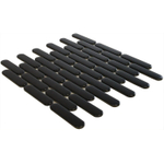 The Mosaic Factory Sevilla mozaïektegel - 30x30cm - wand en vloertegel - Ovaal - Porselein Black Mat SW716264