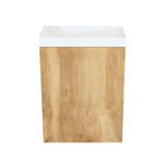 Arcqua Marble Fonteinset - 40x22x54.5cm - fontein glans wit - zonder overloop - oak natural SW909588