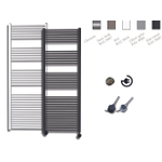 Sanicare Elektrische Design Radiator - 172 x 60 cm - 1127 Watt - thermostaat chroom rechtsonder - inox look SW420062