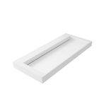 Thebalux Type Glacier wastafel 100x46x8cm 0 kraangaten 1 wasbak Rechthoek solid surface wit mat SW717298