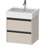 Duravit Ketho 2 wastafelonderbouwkast - 2 laden - 58.4x46x54.9cm - grepen antraciet - taupe mat SW772833