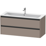 Duravit Ketho 2 wastafelonderbouwkast met 2 laden voor enkele wastafel 121x48x55cm met grepen antraciet basalt mat SW772706