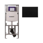Geberit Inbouwreservoir - UP320 - QeramiQ metal bedieningsplaat - dualflush - ronde knoppen - metaal zwart mat SW976085