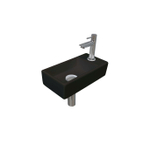 INK Versus Fonteinset - 36x18x9cm - wasbak links - porselein Mat zwart/chroom SW493362