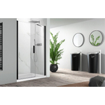 Nemo Pina Xl draaideur 130x200cm met vast paneel 6mm Helder veiligheidsglas met antikalk links en rechts Zwart SW636754