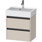 Duravit Ketho 2 Wastafelonderkast - 2 laden - 58.4x39x54.9cm - grepen antraciet - taupe mat SW772838