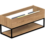 Thebalux Type onderbouwkast 120x45x50cm met 2 uitsparingen opbouwgreep messing 1 softclose lades standaard greep MDF/spaanderplaat/metaal sequoia SW769307