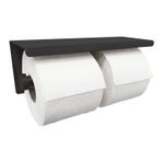 Wiesbaden Brush dubbele toiletrolhouder mat zwart SW373422