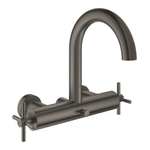 GROHE Atrio badkraan met omstel met koppelingen met kruisgrepen brushed hard graphite SW225067