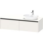 Duravit Ketho 2 wastafelonderbouwkast incl. consoleplaat met 2 laden voor waskom rechts 160x55x45.9cm met handgrepen antraciet wit supermat SW772722