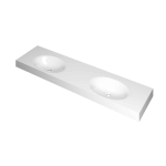 INK Smooth wastafel - 180x45x9cm - 2 wasbakken - 0 kraangaten - polystone wit glans SW798270