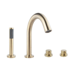 Wiesbaden Caral 4-gats badrandthermostaat afbouwset geborsteld messing SW440373