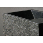 Forzalaqua Venetia Xs fonteinbak 29x16x10cm wasbak Links 1 kraangat rechts Natuursteen Graniet gezoet & gebrand SW230756