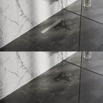 Brauer Douchegoot - 50x7x6.7cm - ondiepe vloerflens - zijuitloop - tegelinlegrooster omkeerbaar - RVS SW110917