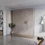 Fortifura Galeria Vrijstaande Inloopdouche - 180x200cm - Rookglas - antikalk - 8mm veiligheidsglas - 2 zijwanden 40cm - wandsteunen en hoekprofielen - Chroom SW993161