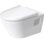 Duravit D-Neo wandtoilet zonder zitting 37x54x40cm Wit Hoogglans SW640385