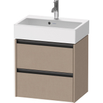 Duravit Ketho 2 Wastafelonderkast - 2 laden - 58.4x39x54.9cm - grepen antraciet - linnen mat SW772401