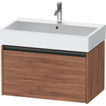 Duravit Ketho 2 wastafelonderbouwkast met 1 lade 78.4x46x44cm met greep antraciet noten mat SW772406