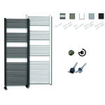 Sanicare Elektrische Design Radiator - 172 x 60 cm - 1127 Watt - thermostaat zwart linksonder - zilver grijs SW890925