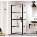 Sealskin Soho zijwand voor combinatie met een draaideur 50x210cm met zwart profiel en helder glas SW491950