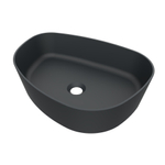 Arcqua Rocker waskom - 50x37x13cm - opbouw - rechts - organisch - cast marble antraciet mat SW927806