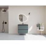 HR badmeubelen Infinity XXL 3D Badkamermeubelset - 80 cm - 1 keramische wasbak djazz mat zwart - 1 kraangat - 2 lades - mat petrol SW863454